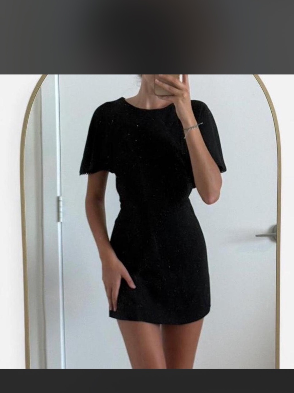 Classic Black Short Sleeve Mini Dress